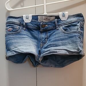 Hollister Women's Faded Blue Denim Shorts